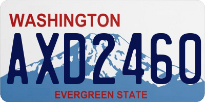 WA license plate AXD2460