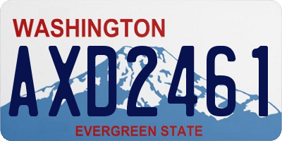 WA license plate AXD2461
