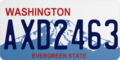 WA license plate AXD2463