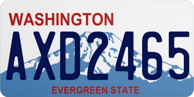 WA license plate AXD2465