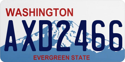 WA license plate AXD2466