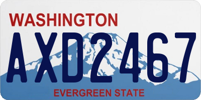 WA license plate AXD2467