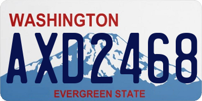 WA license plate AXD2468