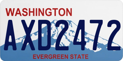 WA license plate AXD2472