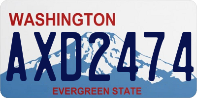 WA license plate AXD2474