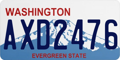 WA license plate AXD2476