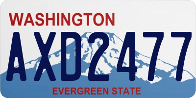WA license plate AXD2477