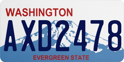 WA license plate AXD2478