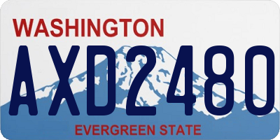 WA license plate AXD2480