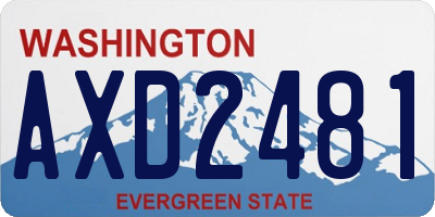 WA license plate AXD2481