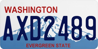 WA license plate AXD2489
