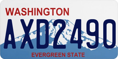 WA license plate AXD2490