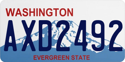 WA license plate AXD2492