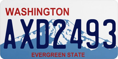 WA license plate AXD2493