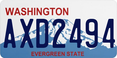 WA license plate AXD2494