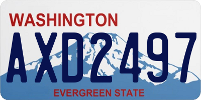 WA license plate AXD2497