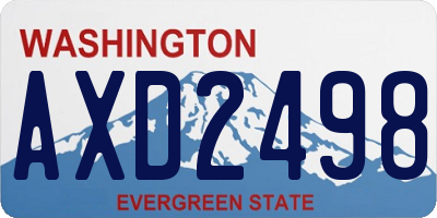WA license plate AXD2498