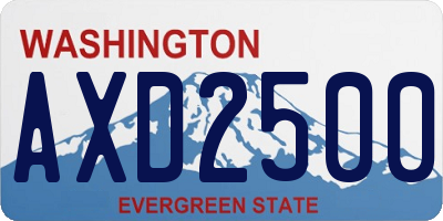WA license plate AXD2500