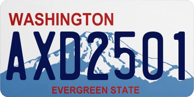 WA license plate AXD2501