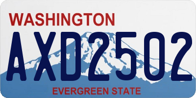 WA license plate AXD2502