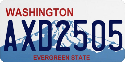 WA license plate AXD2505