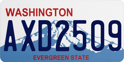 WA license plate AXD2509