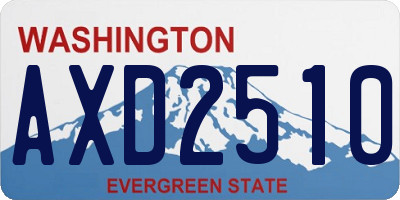 WA license plate AXD2510