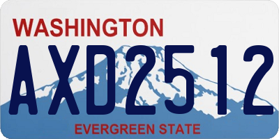 WA license plate AXD2512