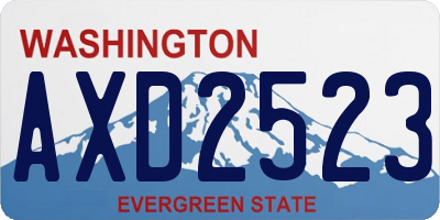 WA license plate AXD2523