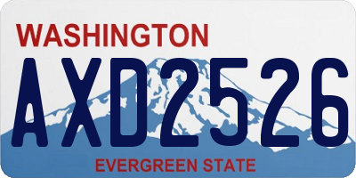 WA license plate AXD2526