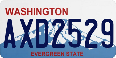 WA license plate AXD2529