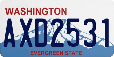 WA license plate AXD2531