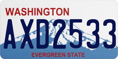 WA license plate AXD2533