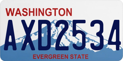 WA license plate AXD2534