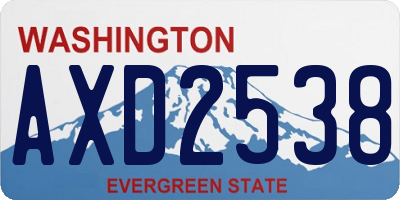 WA license plate AXD2538