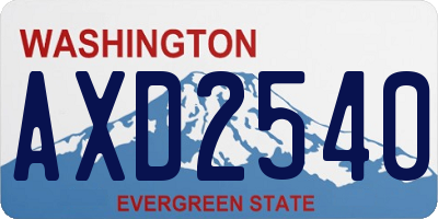 WA license plate AXD2540