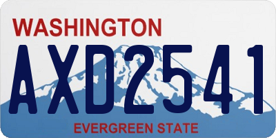 WA license plate AXD2541