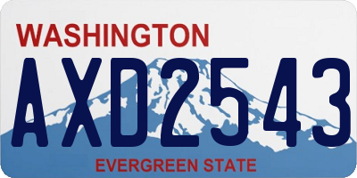 WA license plate AXD2543