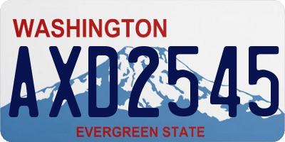 WA license plate AXD2545