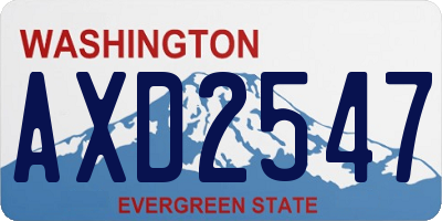WA license plate AXD2547