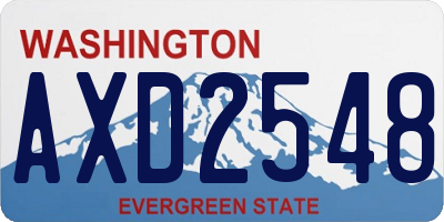 WA license plate AXD2548