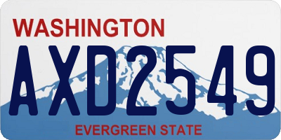 WA license plate AXD2549