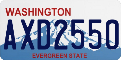 WA license plate AXD2550