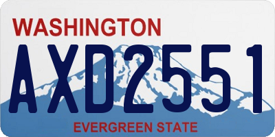 WA license plate AXD2551