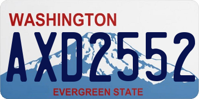 WA license plate AXD2552