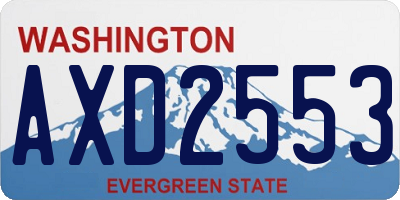 WA license plate AXD2553