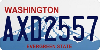 WA license plate AXD2557
