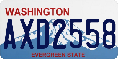 WA license plate AXD2558