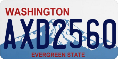 WA license plate AXD2560