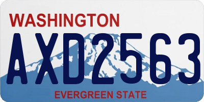 WA license plate AXD2563